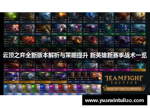云顶之弈全新版本解析与策略提升 新英雄新赛季战术一览